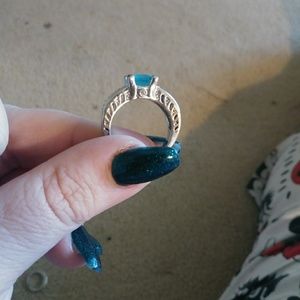 Sterling silver wedding ring and band